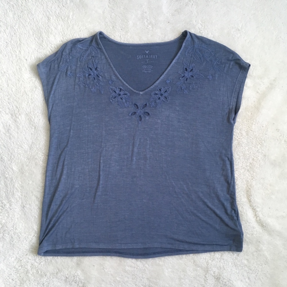 American Eagle Soft & Sexy Embroidery T-Shirt